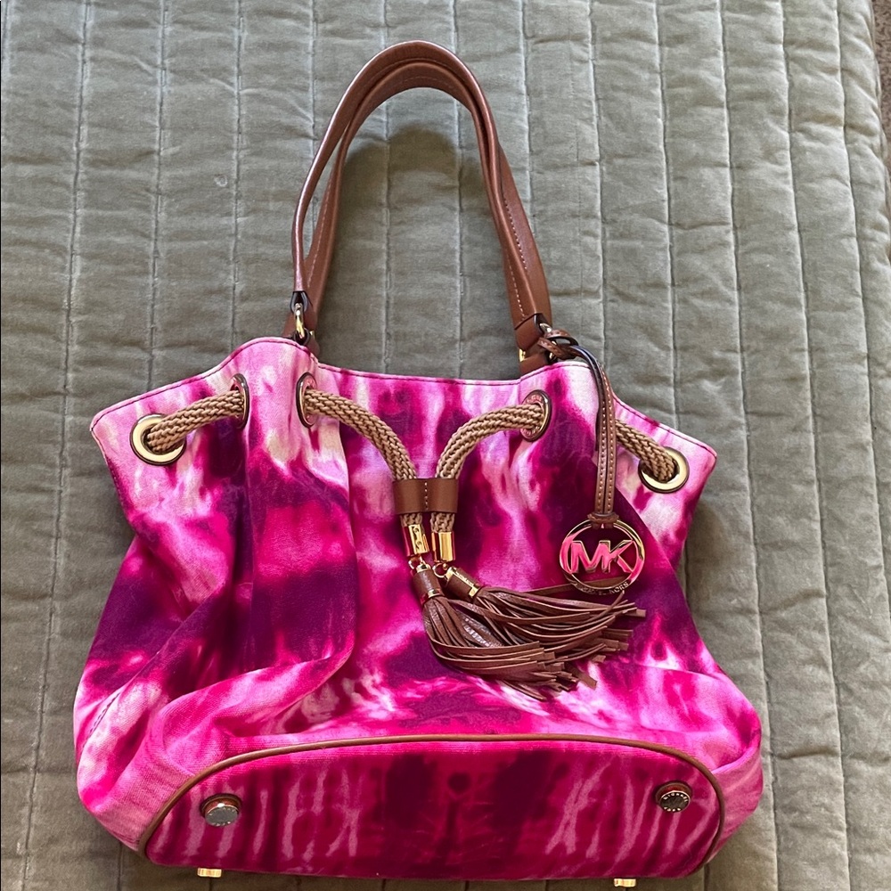 Michael Kors “Marina” Pink Tie-Dye Tote Bag